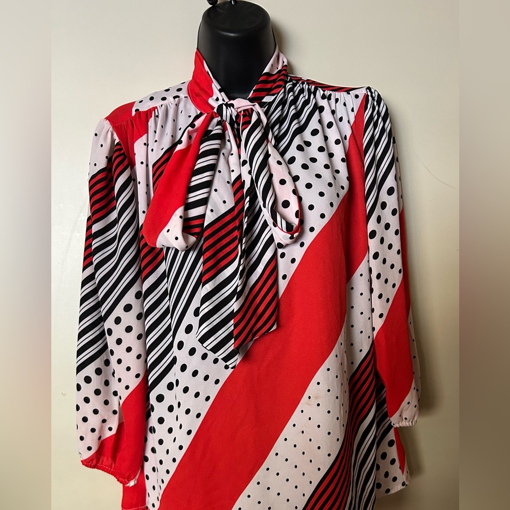Fire Red Polka Dot Blouse